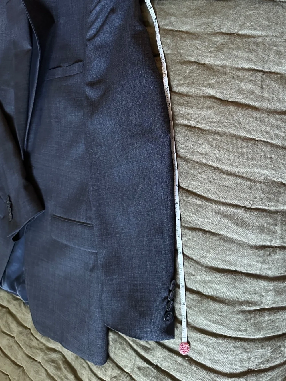 Calvin Klein 100% Wool Stretch Slim Suit – Blue Gray (Men’s Wearhouse)